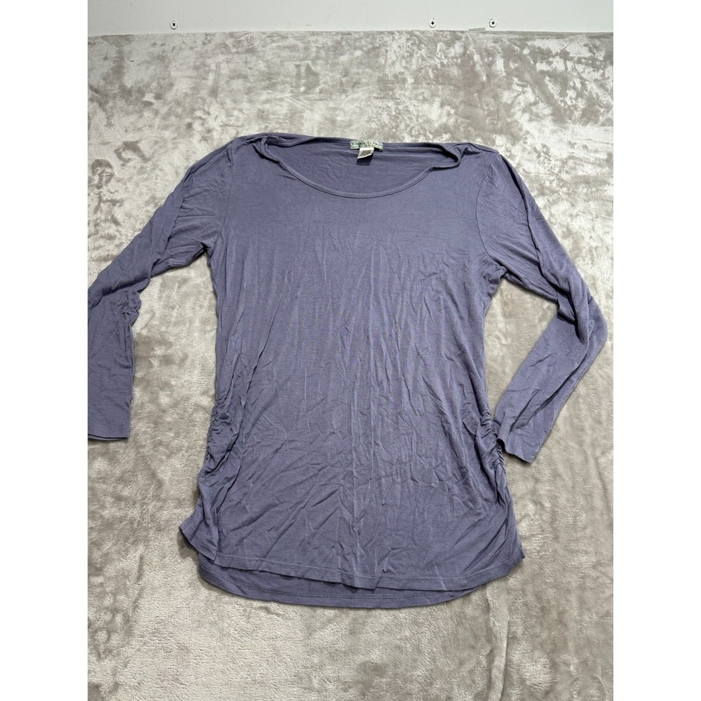 Vintage Suzie Top Womens‎ Size XL Lilac Long Sleeve Stretch Cinched Side Relaxed